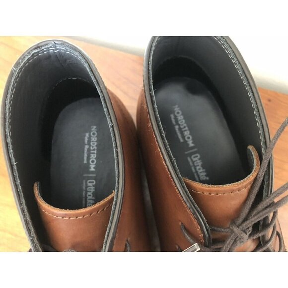 Nordstrom Ortholite Mens Size 8.5 Brown Leather Lace Up Shoes - Picture 5 of 7